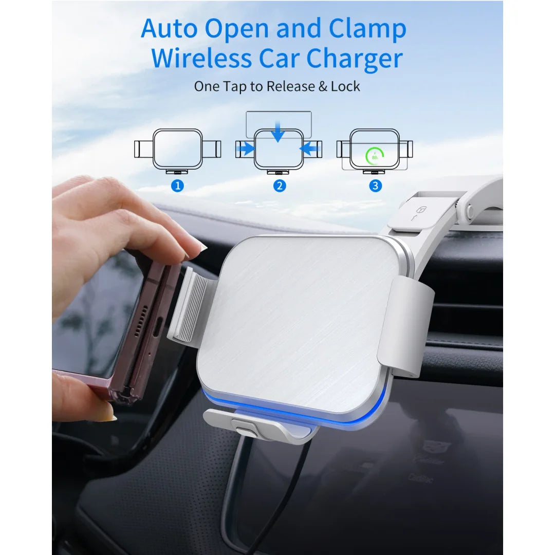 Revolutionary Foldable Phone Wireless Charger & Car Mount - Fast Charging, Auto-Grip, Universal Fit