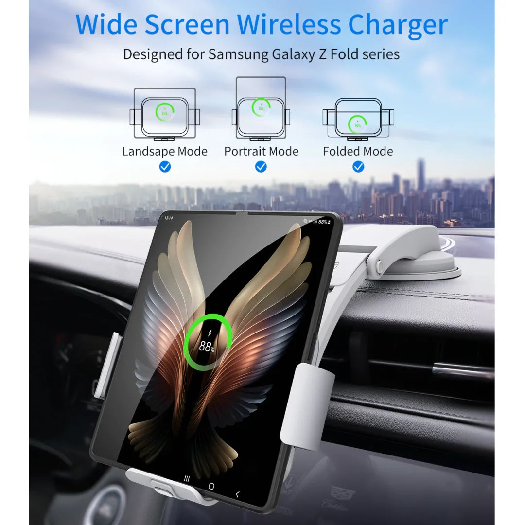 Revolutionary Foldable Phone Wireless Charger & Car Mount - Fast Charging, Auto-Grip, Universal Fit
