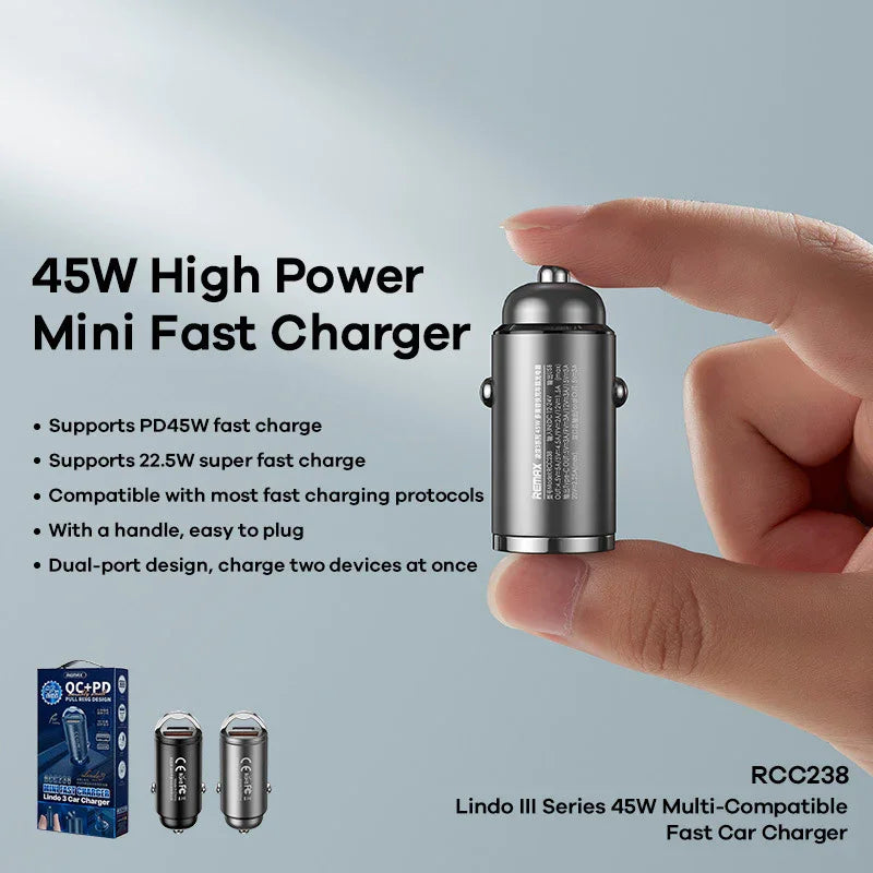 Ignite Your Drive: 90W Dual PD/QC Fast Car Charger - Sleek, Powerful, and Universally Compatible