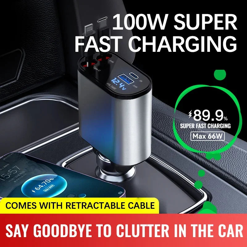 Unleash Blazing Speeds: The Ultimate 100W Fast-Charging Metal Car Charger