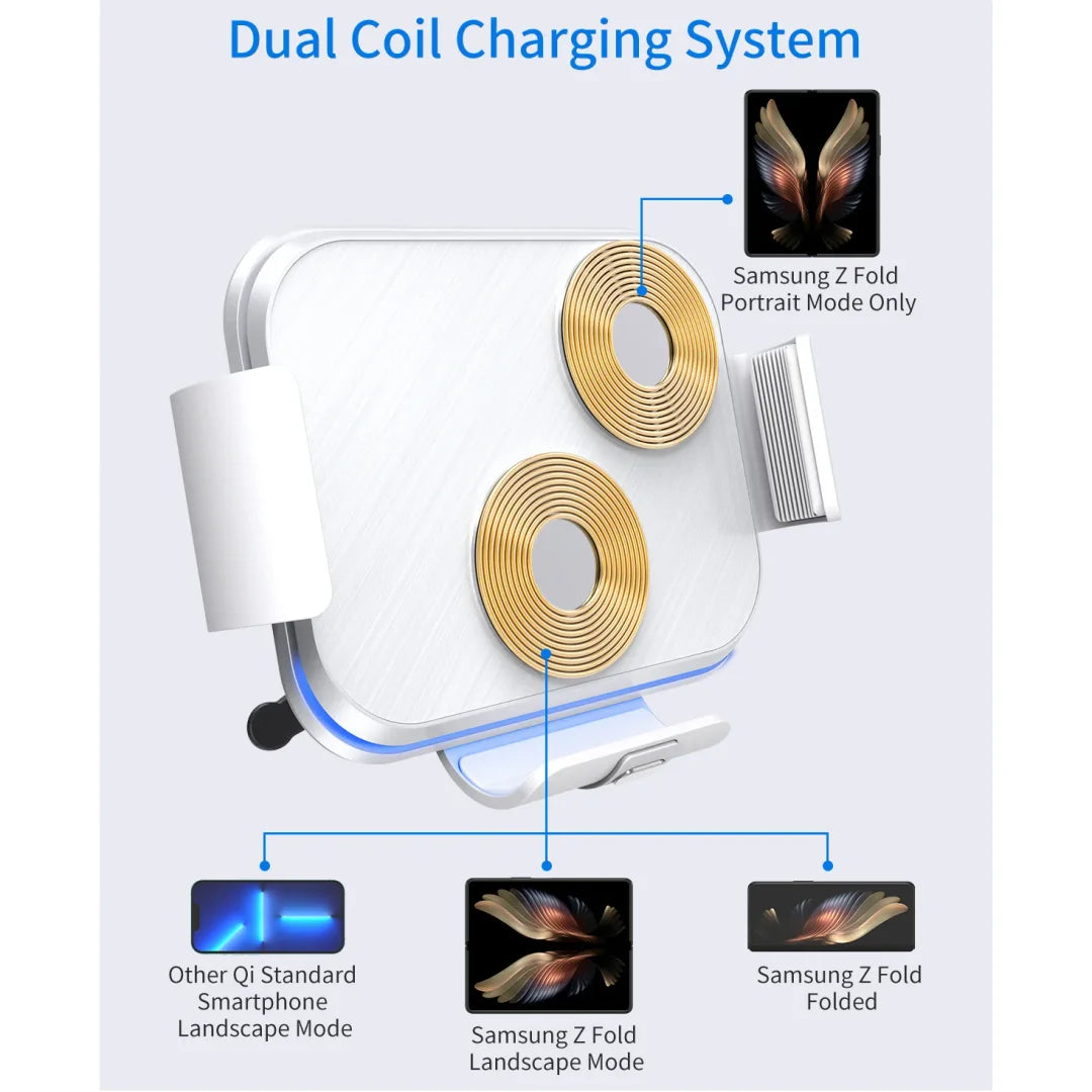 Revolutionary Foldable Phone Wireless Charger & Car Mount - Fast Charging, Auto-Grip, Universal Fit